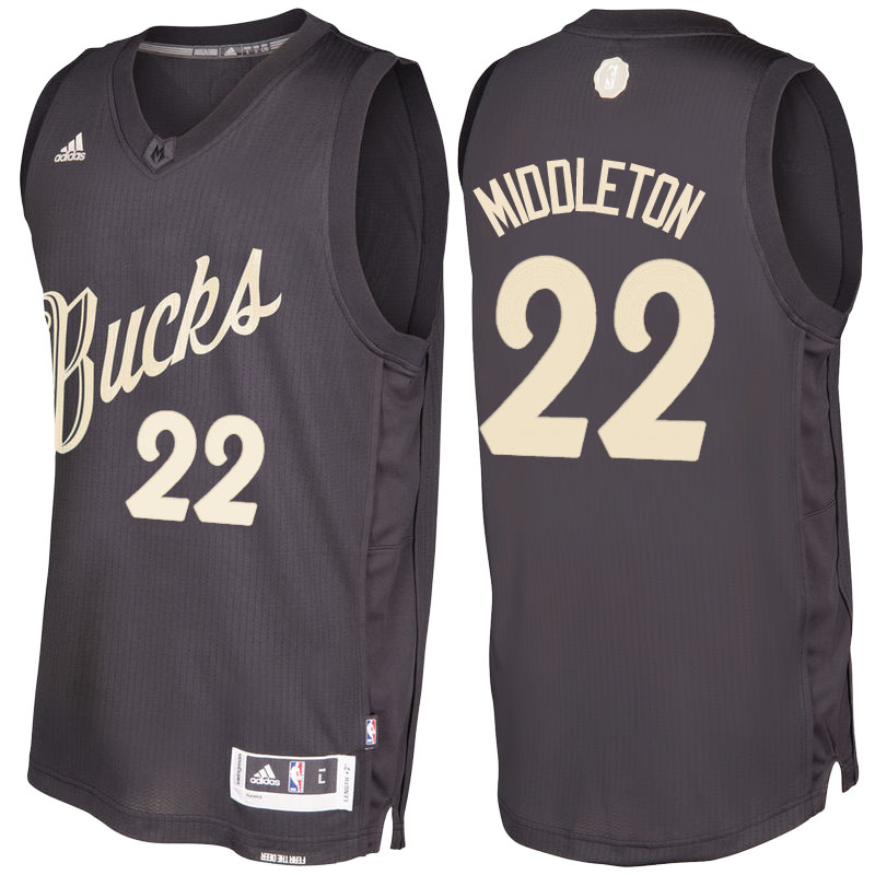 Men's  Khris Middleton Bucks 2016-17 Christmas Day Black Jersey