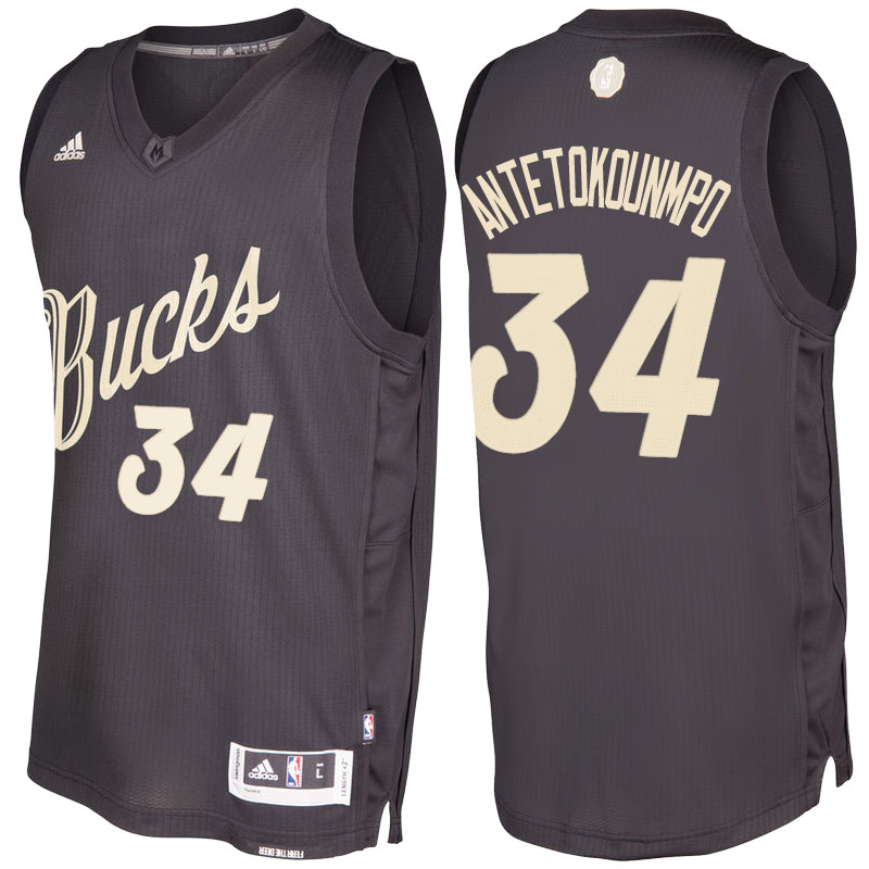 Men's  Giannis Antetokounmpo Bucks 2016-17 Christmas Black Jersey