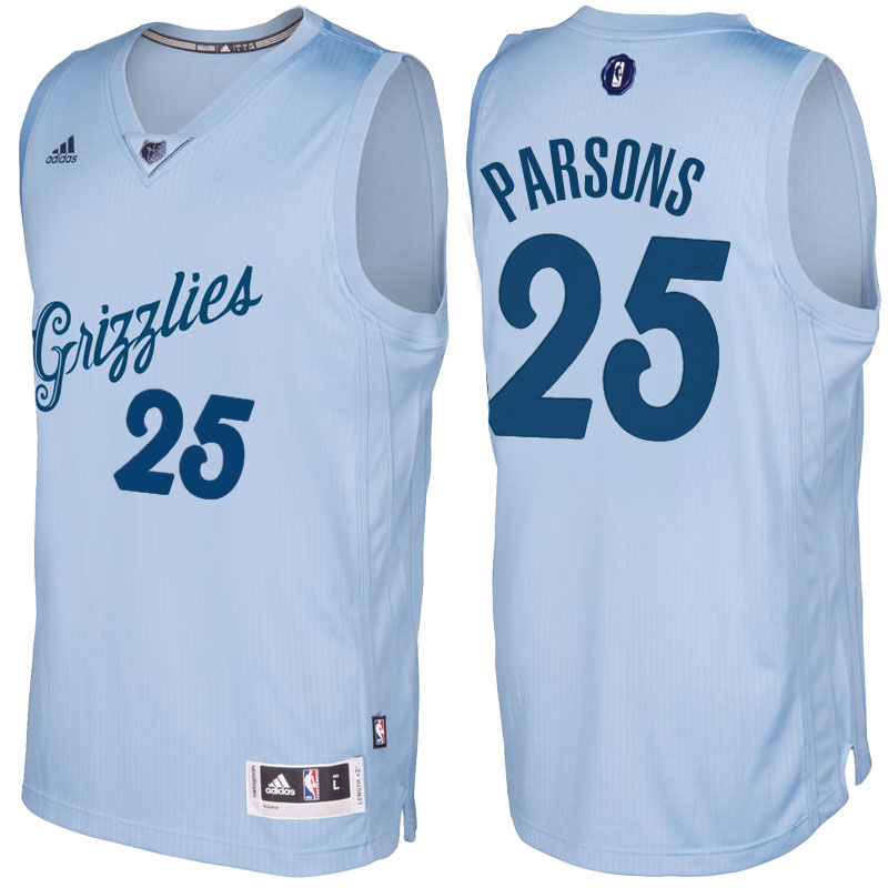 Men's  Chandler Parsons Grizzlies 2016-17 Christmas Light Blue Jersey