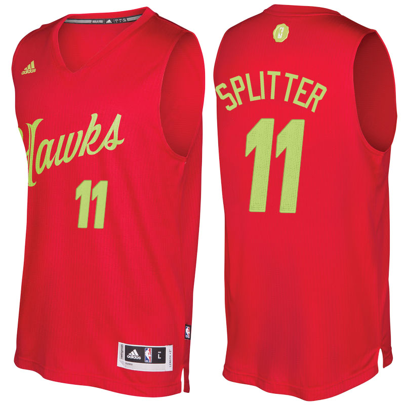 Men's  Tiago Splitter Hawks 2016-17 Christmas Day Red Jersey