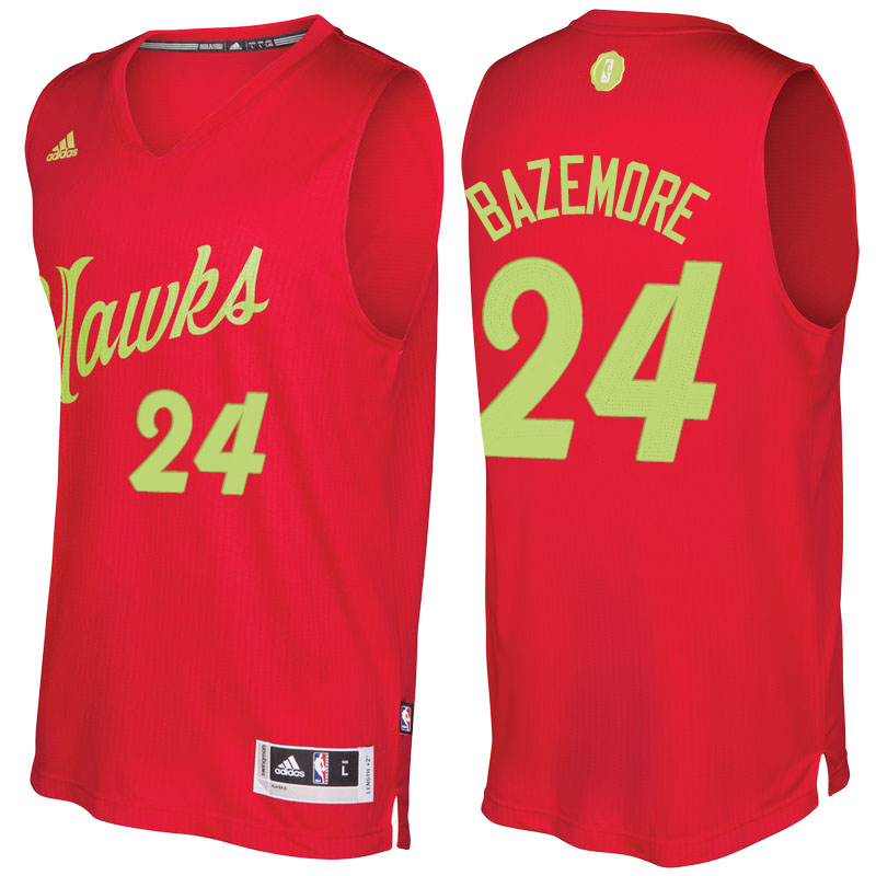 Men's  Kent Bazemore Hawks 2016-17 Christmas Day Red Jersey