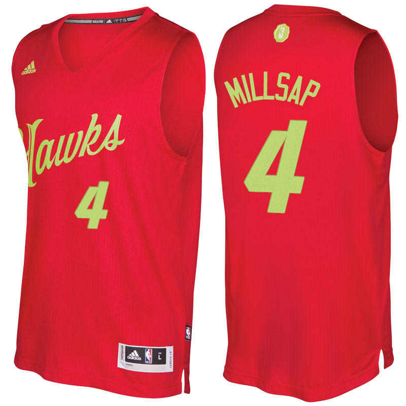 Men's  Paul Millsap Atlanta Hawks 2016-17 Christmas Day Red Jersey