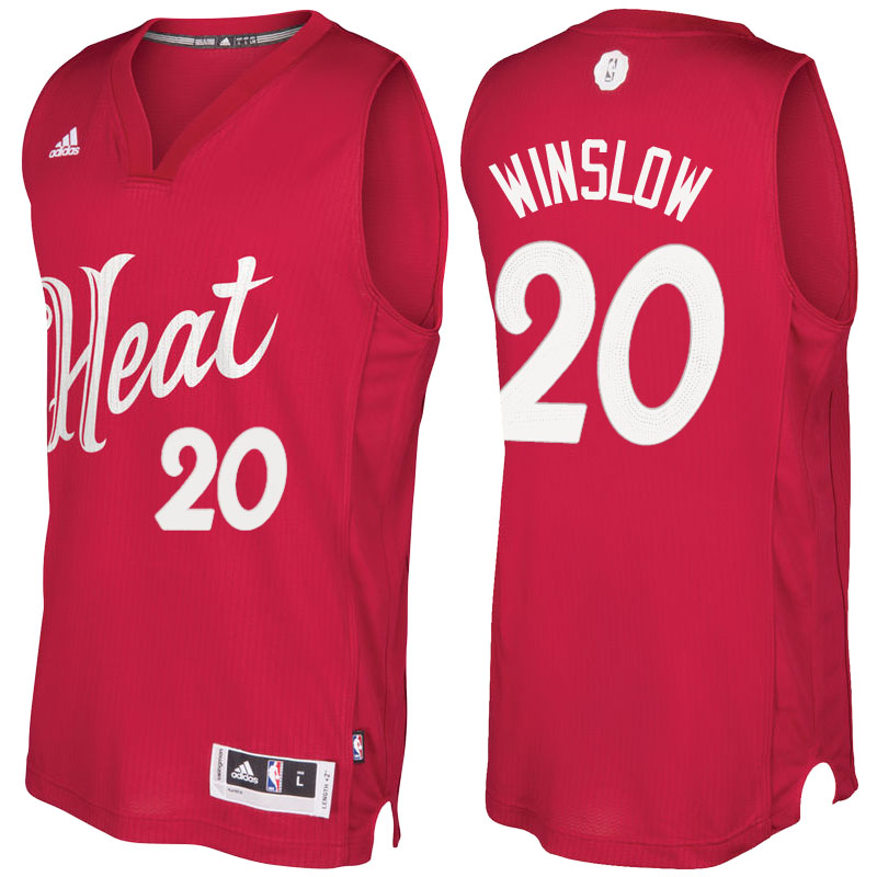 Men's  Justise Winslow Miami Heat 2016-17 Christmas Day Red Jersey