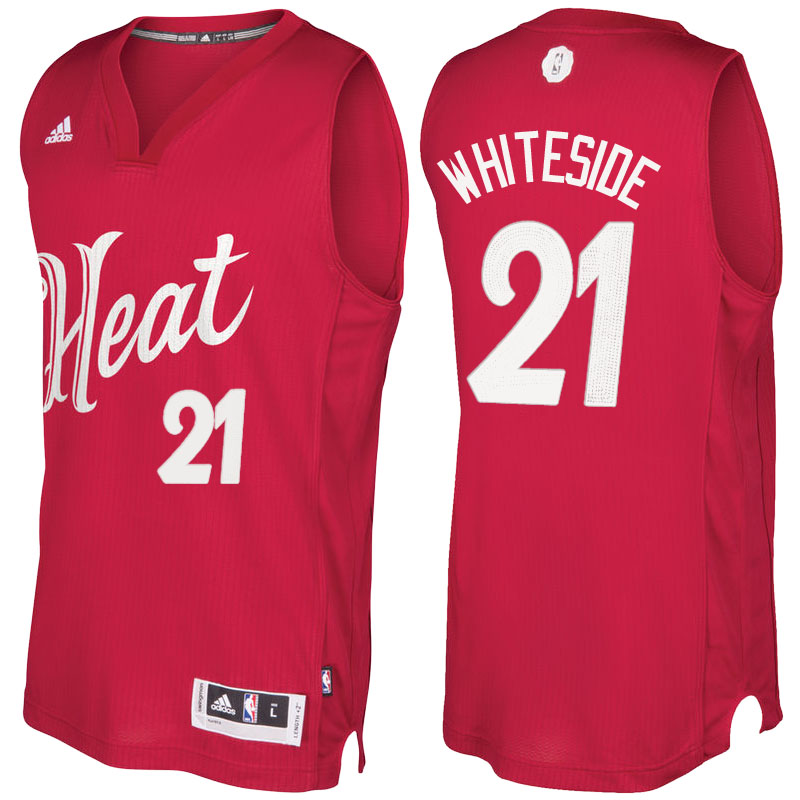 Men's  Hassan Whiteside Heat 2016-17 Christmas Day Red Jersey