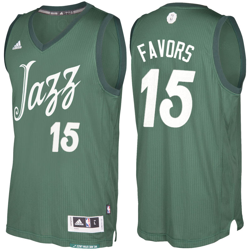 Men's  Derrick Favors Utah Jazz 2016-17 Christmas Day Green Jersey