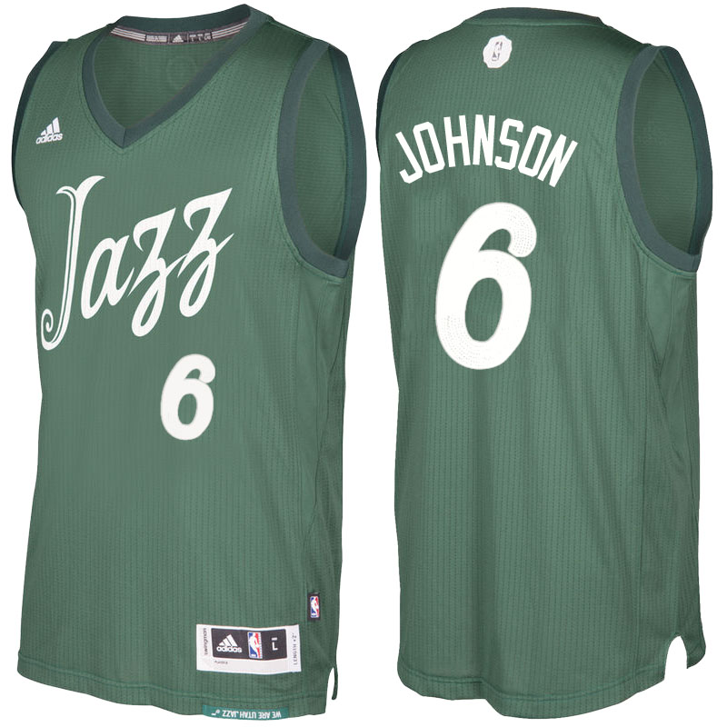 Men's  Joe Johnson Utah Jazz 2016-17 Christmas Day Green Jersey