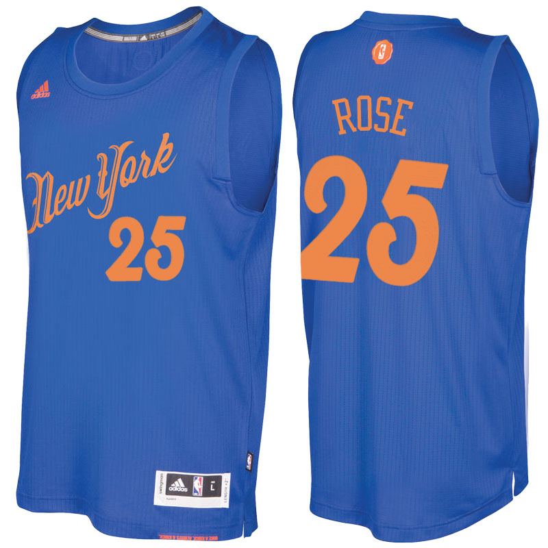 Men's  Derrick Rose Knicks 2016-17 Christmas Day Royal Jersey