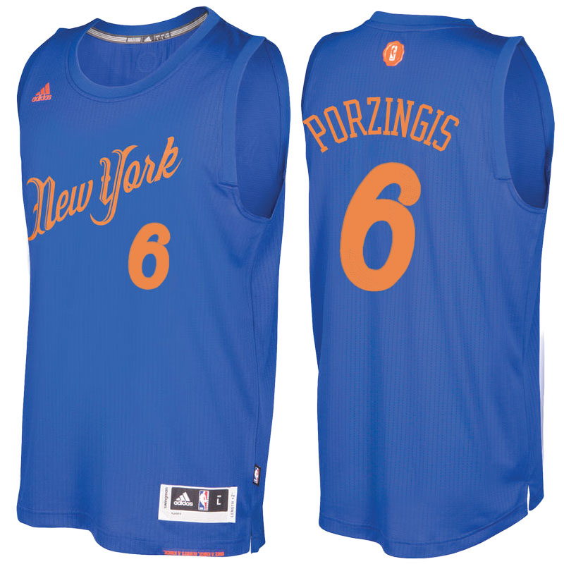 Men's  Kristaps Porzingis Knicks 2016-17 Christmas Royal Jersey