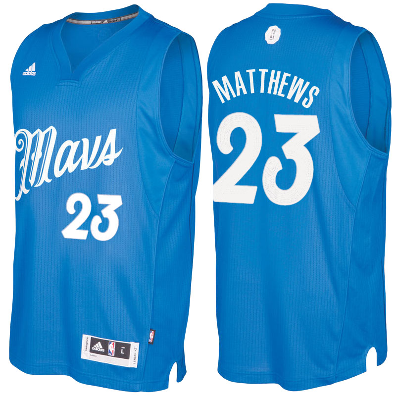 Men's  Wesley Matthews Mavericks 2016-17 Christmas Day Blue Jersey