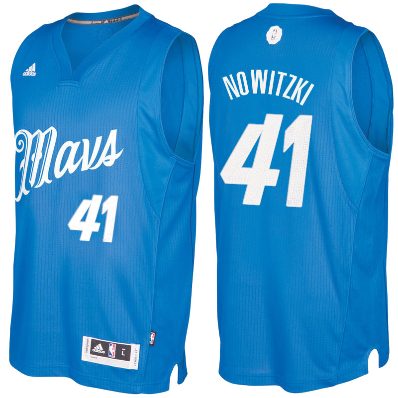 Men's  Dirk Nowitzki Mavericks 2016-17 Christmas Day Blue Jersey