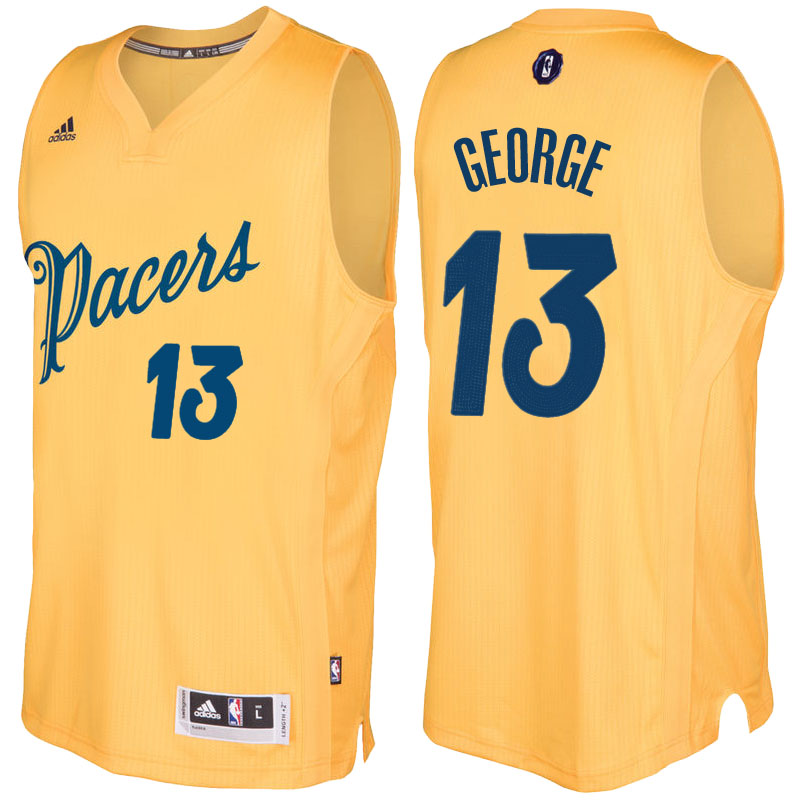 Men's  Paul George Pacers 2016-17 Christmas Day Gold Jersey