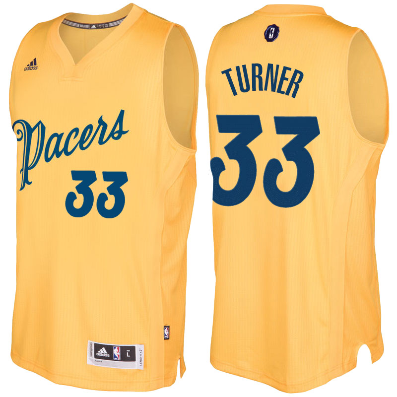 Men's  Myles Turner Pacers 2016-17 Christmas Day Gold Jersey