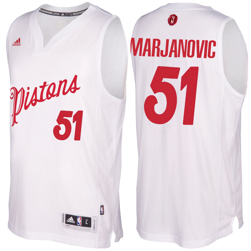 Men's  Boban Marjanovic Pistons 2016-17 Christmas Day White Jersey