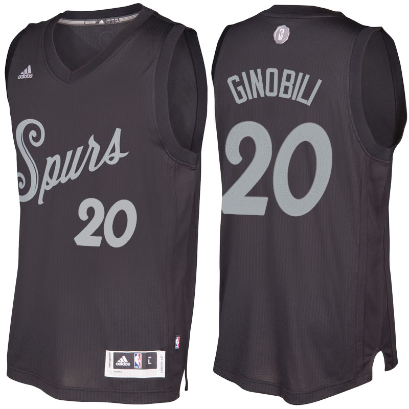 Men's  Manu Ginobili Spurs 2016-17 Christmas Day Black Jersey