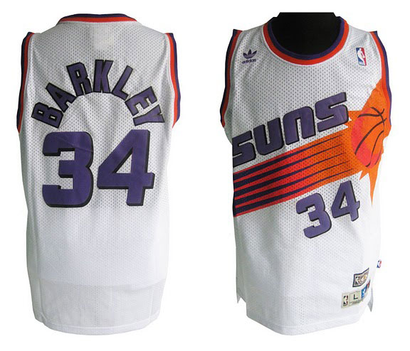 nba suns #34 barkley white jersey