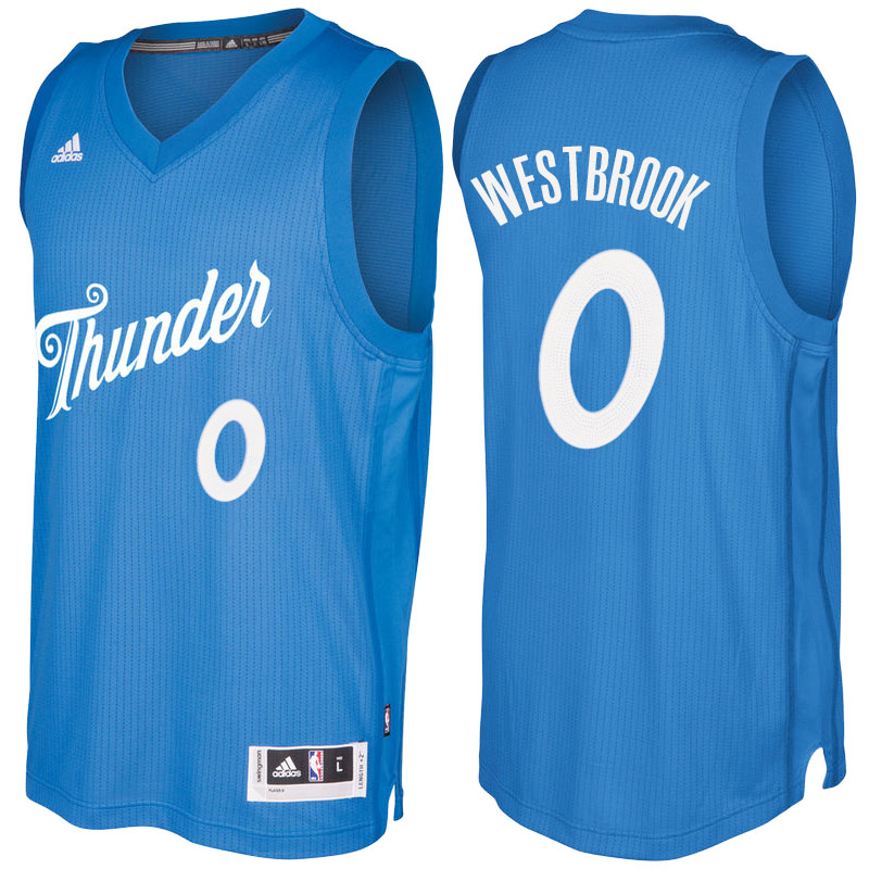 Men's  Russell Westbrook Thunder 2016-17 Christmas Day Blue Jersey