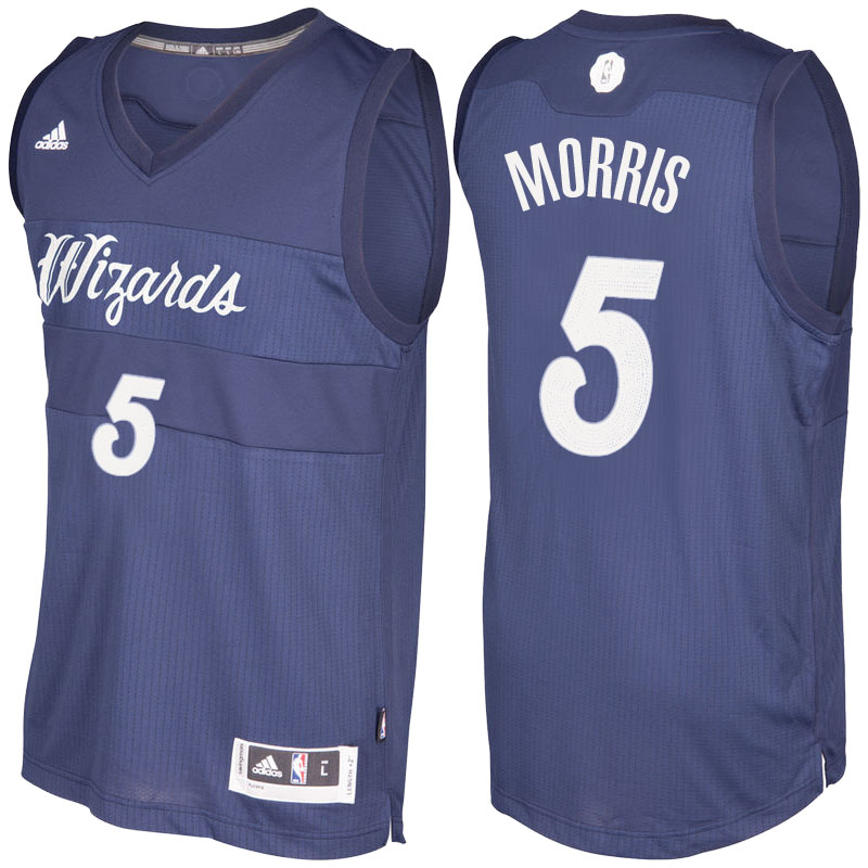 Men's  Markieff Morris Wizards 2016-17 Christmas Navy Blue Jersey