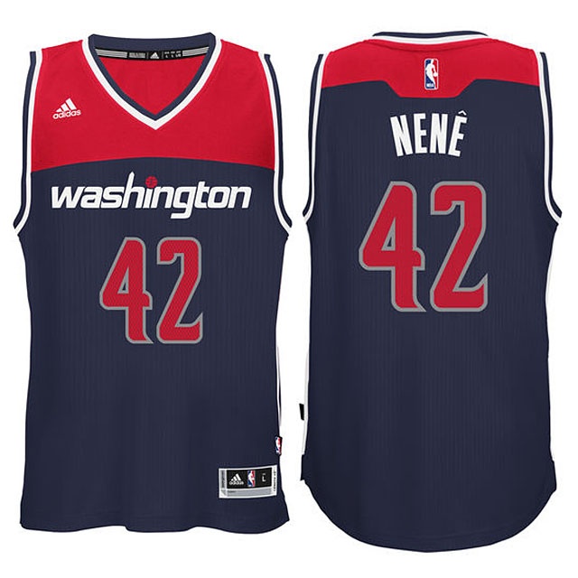 Men's  Wizards 42 Nene Hilario New Swingman Navy Jersey