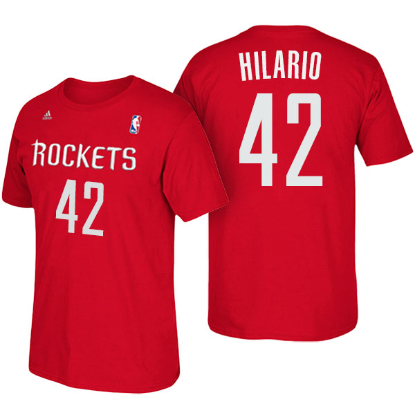 Men's  Nene Hilario Houston Rockets Adidas Net Number Red T-shirt