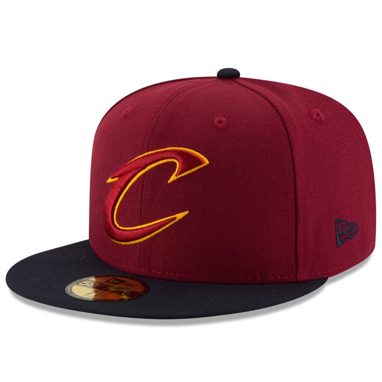 New Era Men's Cleveland Cavaliers Maroon Black Official Team Color 2 Tone 59FIFTY Fitted Cap