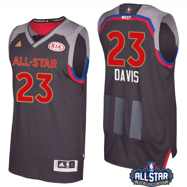 Men's  New Orleans Pelicans Anthony Davis 2017 All Star Charcoal Jersey