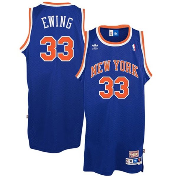 Men's  Knicks #33 Patrick Ewing Hardwood Classics Throwback Jersey