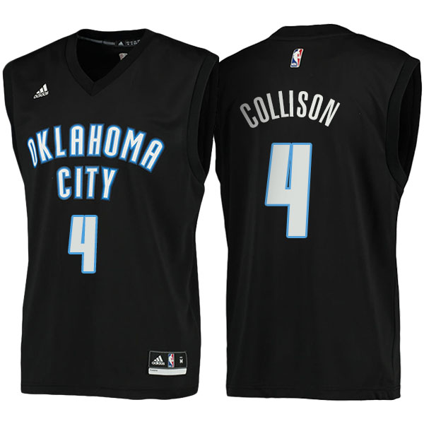 Men's  Nick Collison Oklahoma City Thunder Adidas Fashion Black Jersey