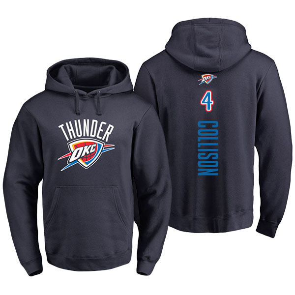 Men's  Nick Collison Oklahoma City Thunder Personalized Backer Navy Pullover Hoodie