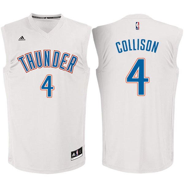 Men's  Nick Collison Oklahoma City Thunder Adidas Fashion White Jersey