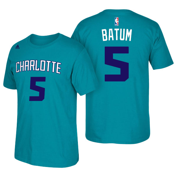 Men's  Nicolas Batum Charlotte Hornets Adidas Net Number Teal T-shirt