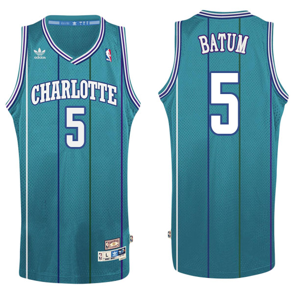 Men's  Nicolas Batum Charlotte Hornets Hardwood Classics Swingman Adidas Teal Jersey