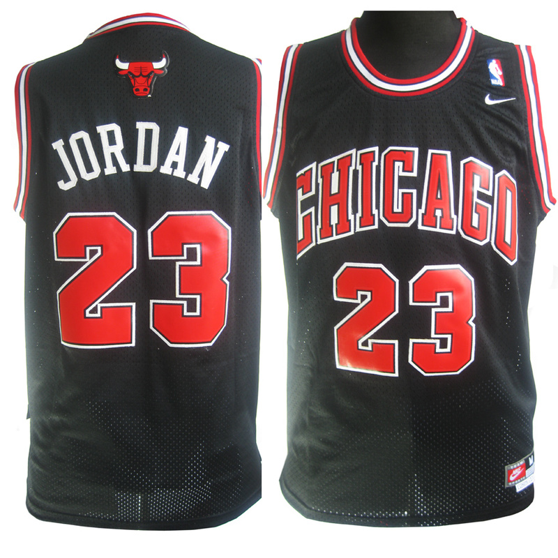 Men's  Nike Michael Jordan Chicago Bulls #23 Black Jersey