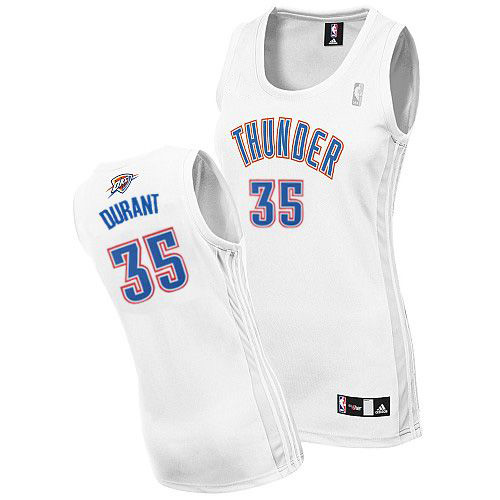  Thunder #35 Kevin Durant Women White Jersey