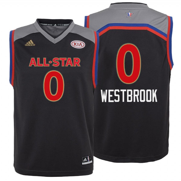 Youth Oklahoma City Thunder Russell Westbrook 2017 All Star Charcoal Jersey