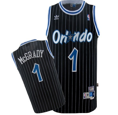 Men's  Orlando Magic #1 Tracy McGrady Soul Black Jersey