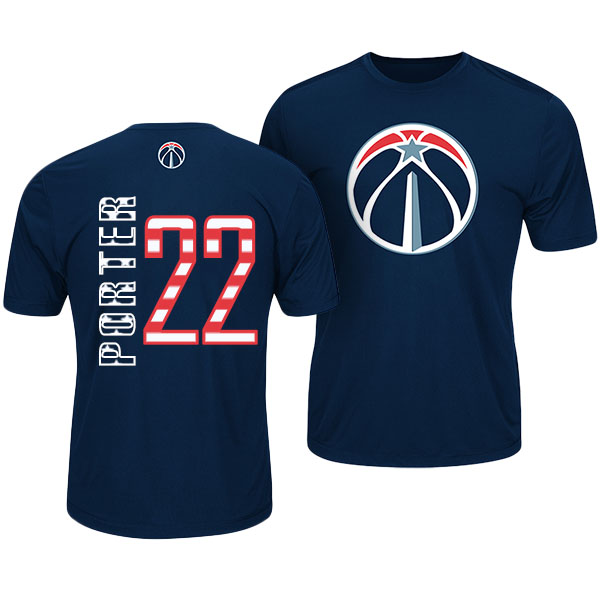 Men's  Otto Porter Jr. Washington Wizards Stars Stripes Name and Number Navy T-shirt