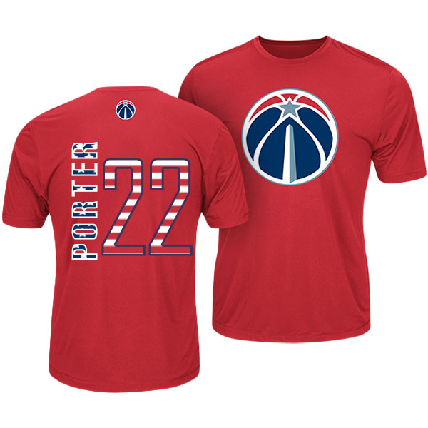 Men's  Otto Porter Jr. Washington Wizards Stars Stripes Name and Number Red T-shirt