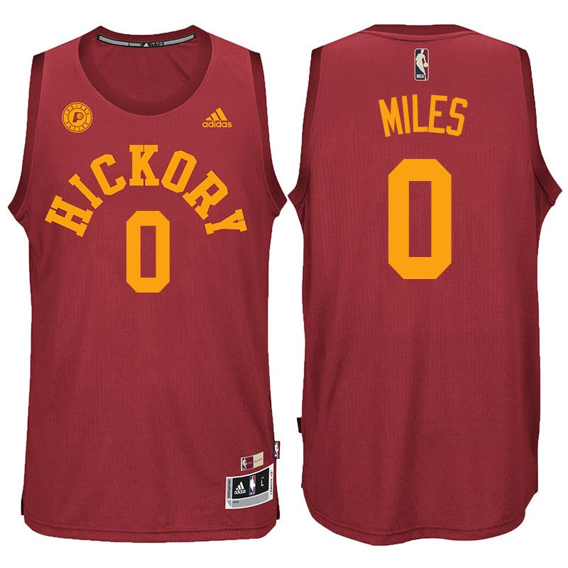 Men's  Pacers #0 C.J. Miles Hickory Hardwood Classics Jersey Red