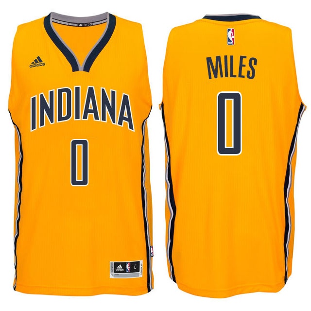 Men's  Pacers #0 C.J. Miles 2014-15 New Swingman Jersey Gold