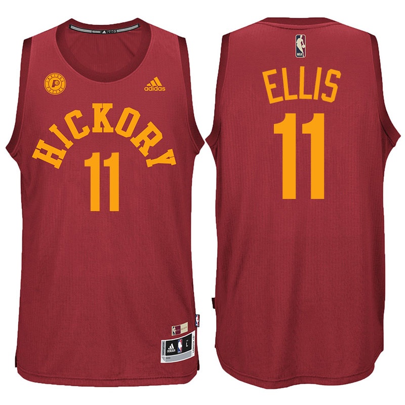 Men's  Pacers #11 Monta Ellis Hickory Hardwood Classics Jersey Red