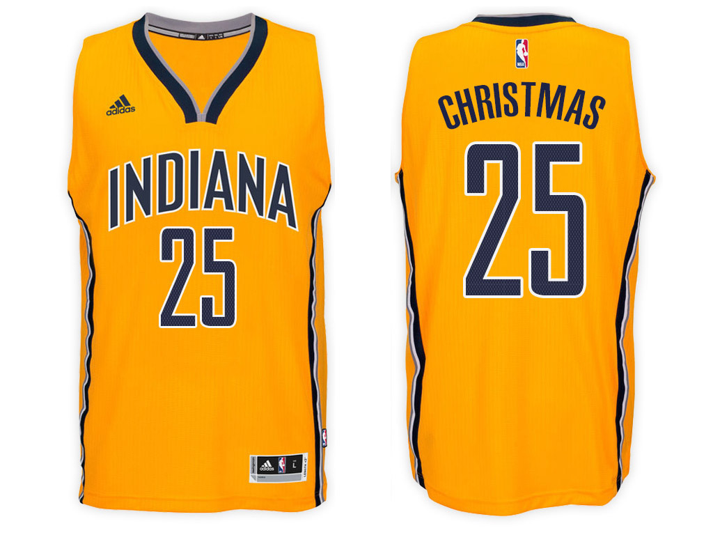 Indiana Pacers #25 Rakeem Christmas Gold Jersey