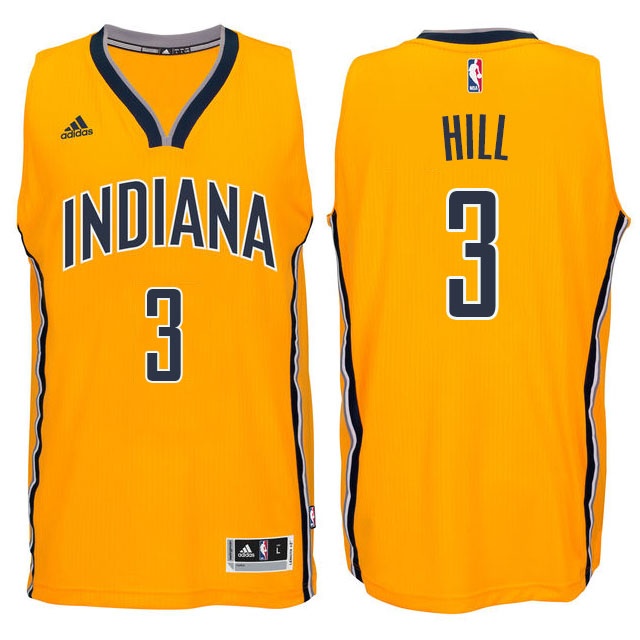 Men's  Pacers #3 George Hill 2014-15 New Swingman Jersey Gold