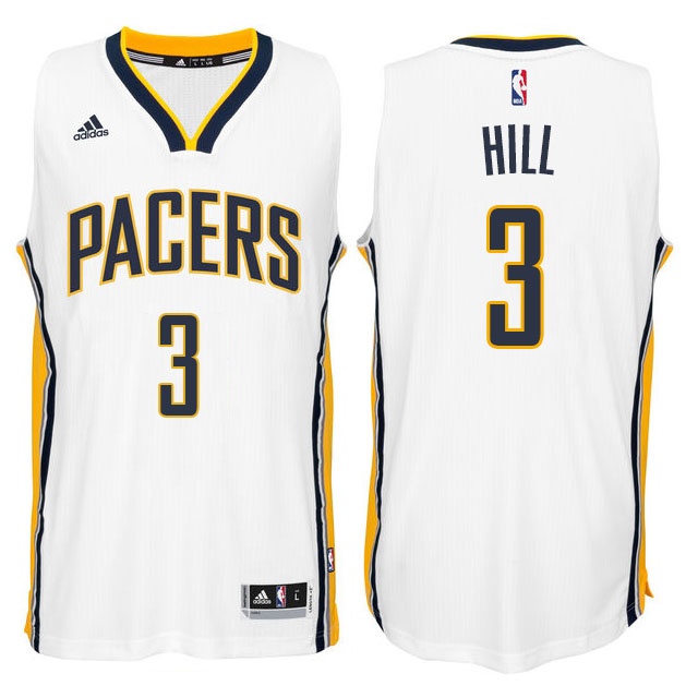 Men's  Pacers #3 George Hill 2014-15 New Swingman Jersey White