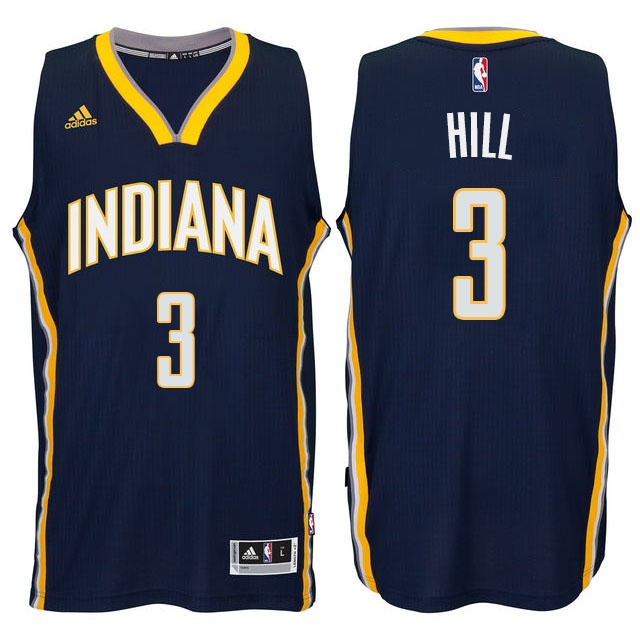 Men's  Pacers #3 George Hill 2014-15 New Swingman Jersey Navy