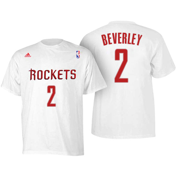 Men's  Patrick Beverley Houston Rockets Adidas Net Number White T-shirt