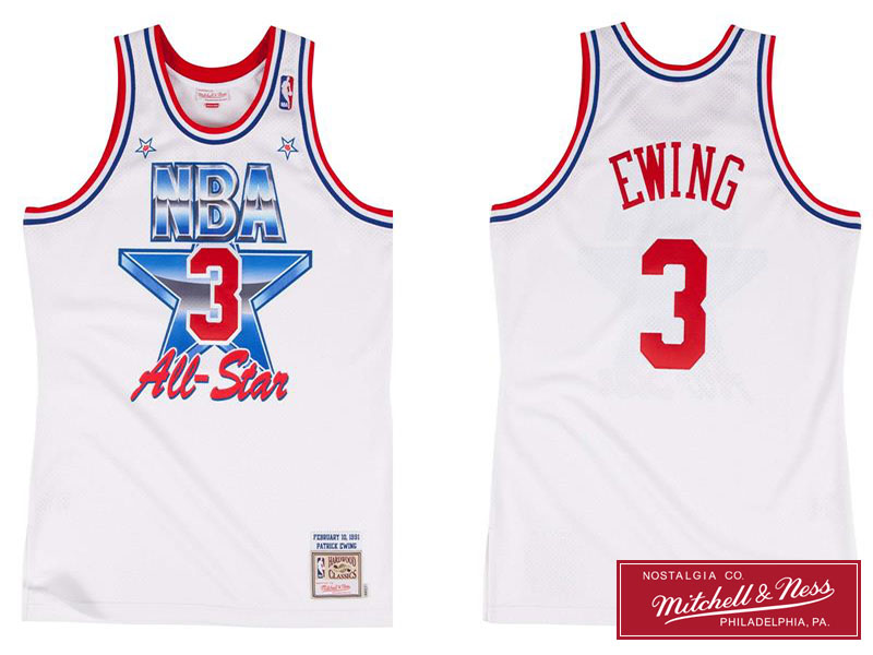 Men's Patrick Ewing NBA All-Star 1991.2.10 White Jersey