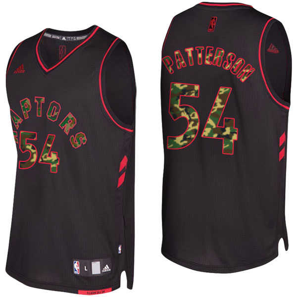 Men's  Patrick Patterson Toronto Raptors Camo Fashion Swingman Black Jersey