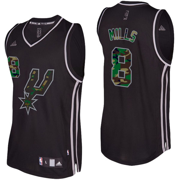 Men's  Patty Mills San Antonio Spurs Camo Fashion Swingman Black Jersey