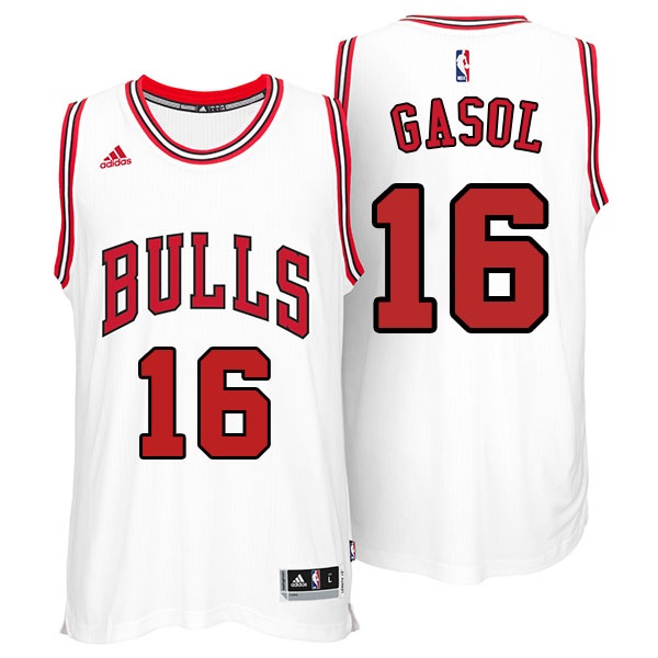 Men's  Pau Gasol Chicago Bulls 2014-15 New Home White Jersey