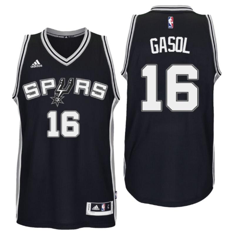 Men's  San Antonio Spurs# 16 Pau Gasol 2016-17 Black Jersey